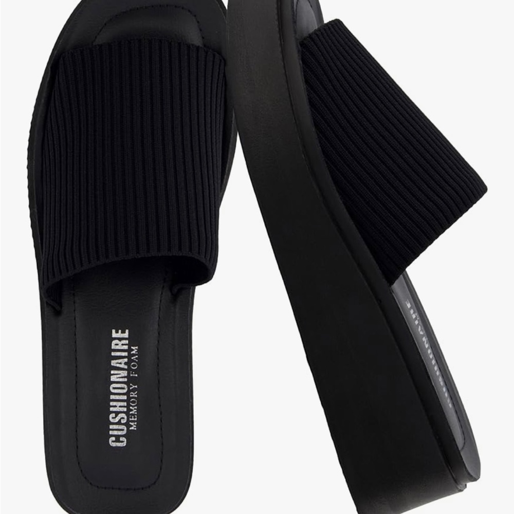 Cushionaire Black Slide Sandals